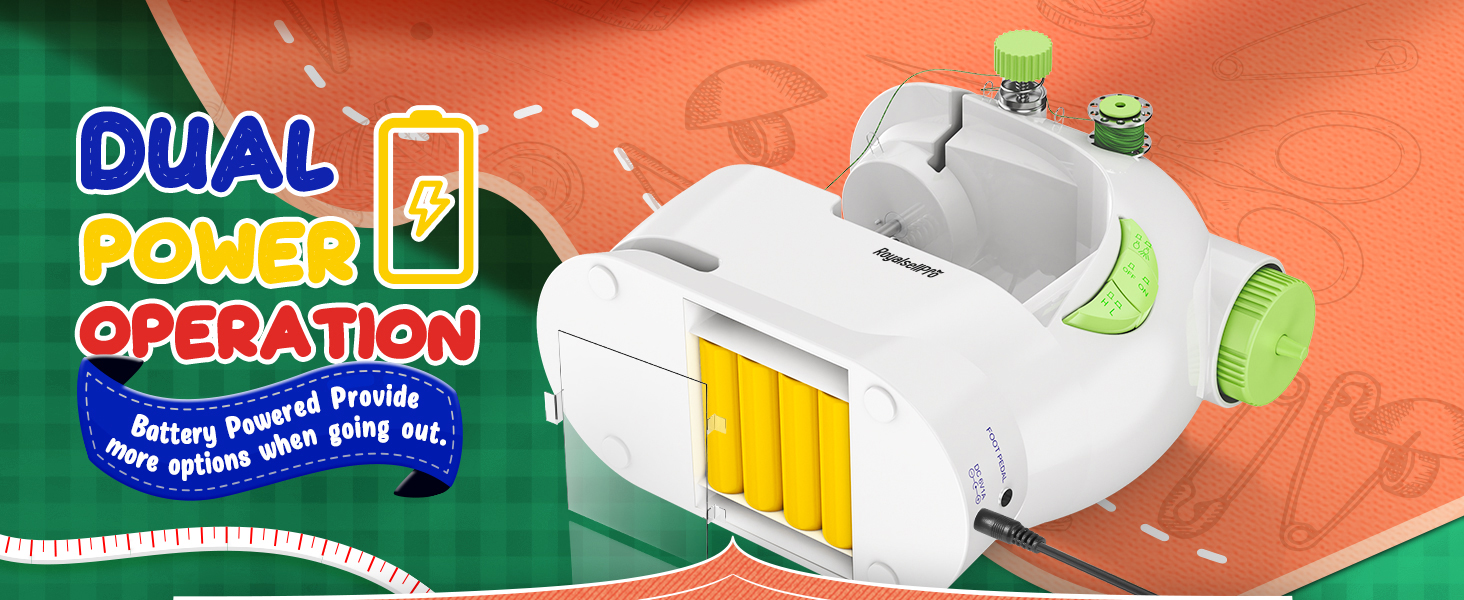 Teacone sewing machine offers both battery and plug-in options.