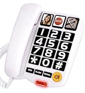 Awishwell Big Button Phone for Seniors, Corded Landline Phones for Seniors with 2 One-Touch Diali...