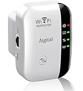 WiFi Extender Signal Booster, Covers Up to 1200 Sq.ft and 30 Devices, 300Mbps &2.4GHz WiFi Range ...