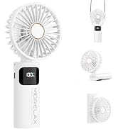 Portable Handheld Fan, USB Rechargeable Foldable Mini Personal Fan, 5200mAh, 180 Adjustable, 6 Sp...