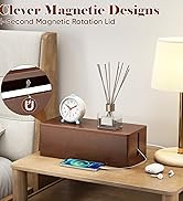 Delamu Wooden Cable Management Box with Magnetic Lid, Duty Cord Organizer for Desk Power Strip Hi...