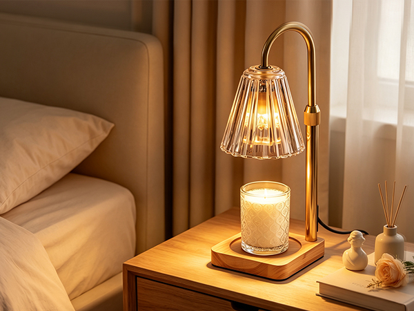 marycele amber candle warmer lamp with timer dimmer adjustable height for sleep-friendly environment