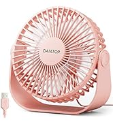 Gaiatop USB Desk Fan, 3 Speeds Strong Airflow, 5.5 Inch Portable 90° Rotate Quiet Cooling, Small ...