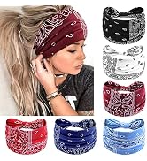 Awumbuk Wide Headbands for Women Knotted No Slip Head Bands Soft Turban Headband Hair Accessories...