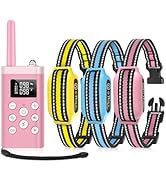 PetJoy Dog Bark Collar with Remote, Shock Collar for Large Dogs 3 Pack, Bark &amp; Shock Collar Combo...