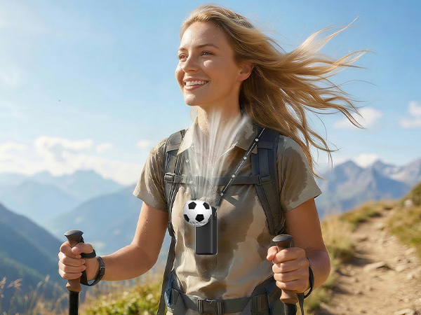 Portable handheld fan for hiking