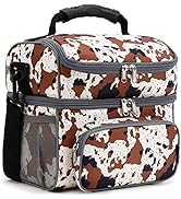 FlowFly Double Layer Cooler Insulated Lunch Bag Adult Lunch Box Large Tote Bag for Men, Women, Wi...