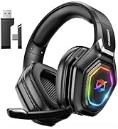Ozeino 2.4GHz Wireless Gaming Headset with Microphone, 2.4G USB &amp; Type C Transmitter - 30h Batter...