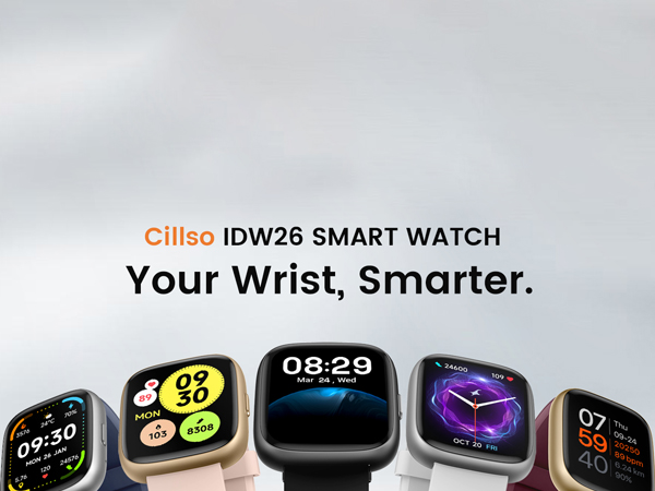 Text reads 'YOUR WRIST SMART WATCH Your Wrist, Smarter.' Multiple smartwatch interface displays showing fitness and health data.