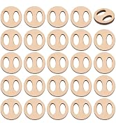 BENECREAT 70Pcs MDF Pom-Pom Buttons, 20x3mm Flat Round Hat Pom Pom Holder, Knitted Hat Making Fas...