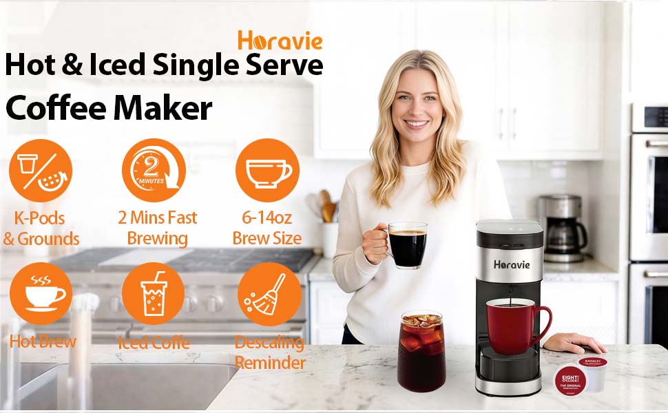 Hot and Iced Single Serve Coffee Maker
