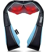 Mo Cuishle Shiatsu Back Shoulder and Neck Massager with Heat, Electric Deep Tissue 4D Kneading Ma...