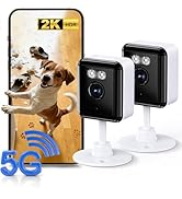 Gianteye 2K Security Camera Indoor, 2.4/5GHz WiFi Indoor Camera for Pet &amp; Baby with US App, AI Ev...