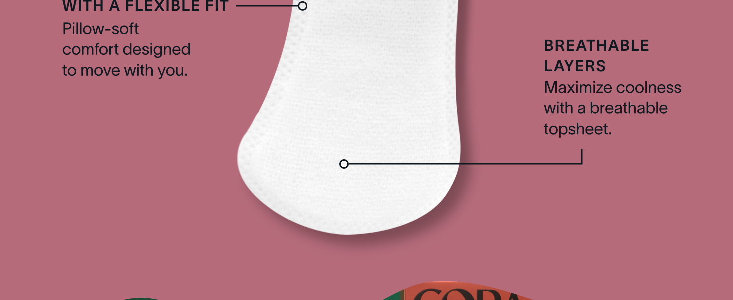 cora period liner panty liners 100% organic cotton topsheet feminine care regular long