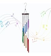 Outdoor Colorful Wind Chimes for Outside with 12 Aluminum Tubes for Garden Patio Balcony and Home...