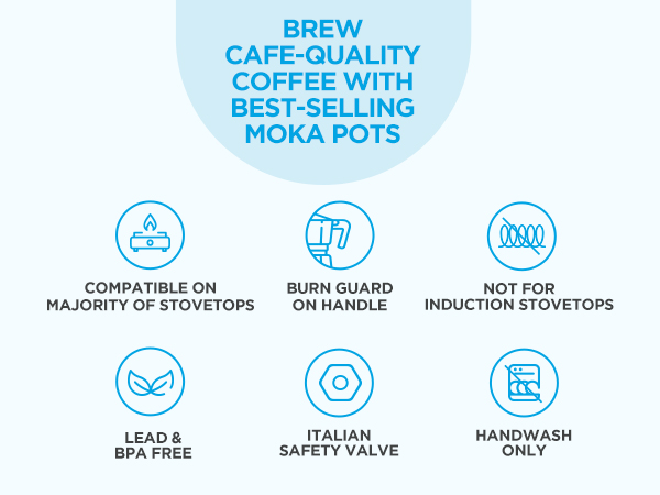 milano moka pot stovetop espresso coffee maker italian cuban coffee percolator grosche brewer