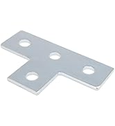 heneng 6 Pcs 4 Hole T Shaped Flat Plate Fitting for 1-5/8