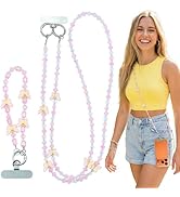 QIOFEARTH 2Pcs Crystal Phone Lanyard,Sparkling Beaded Phone Wrist Strap Universal Cell Phone Neck...