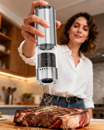 automatic salt and pepper grinder set rechargeable salt and pepper shakers set