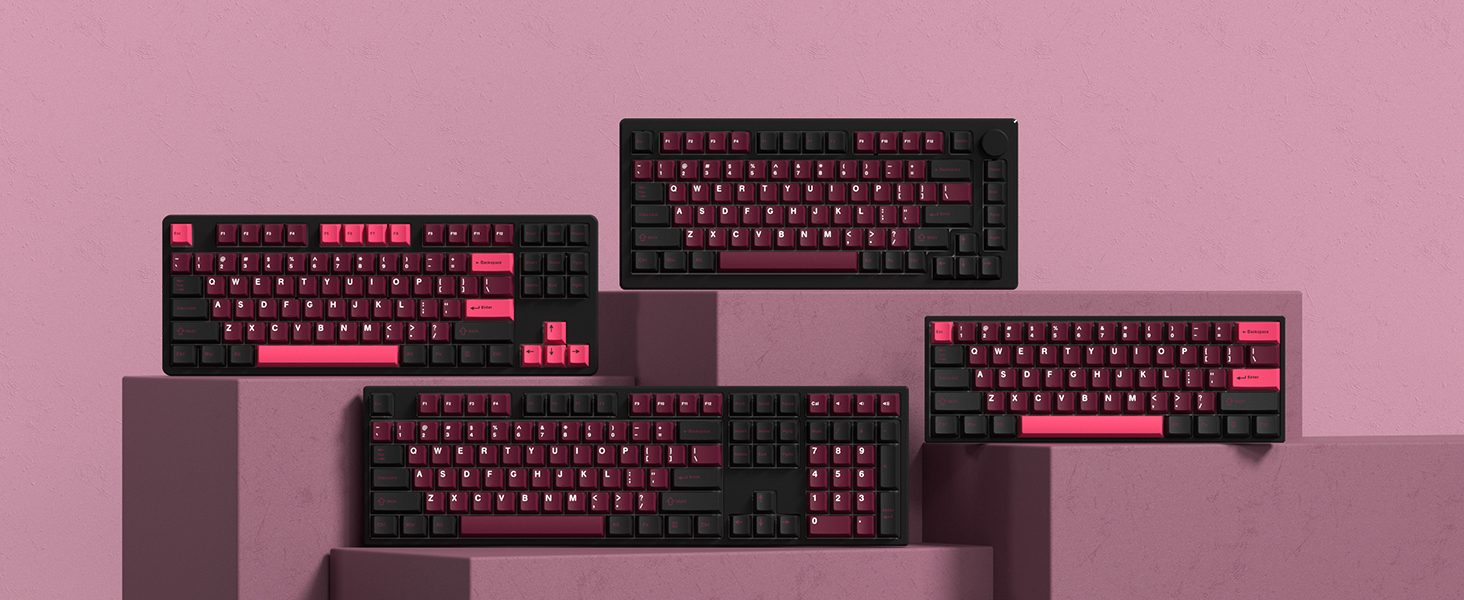 Double Shot PBT Keycaps Set 138 Keys, Cherry Profile Custom Keycaps