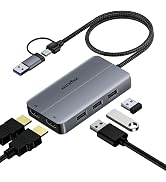 Docking Station,USB3.0 and Type-C to Dual HDMI adapter, 4k&amp;2K Independent output for Dual Monitor...