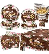 Housewarming Party Decorations 141Pcs House Warming Decoration Party Kit Rustic Floral Tableware ...