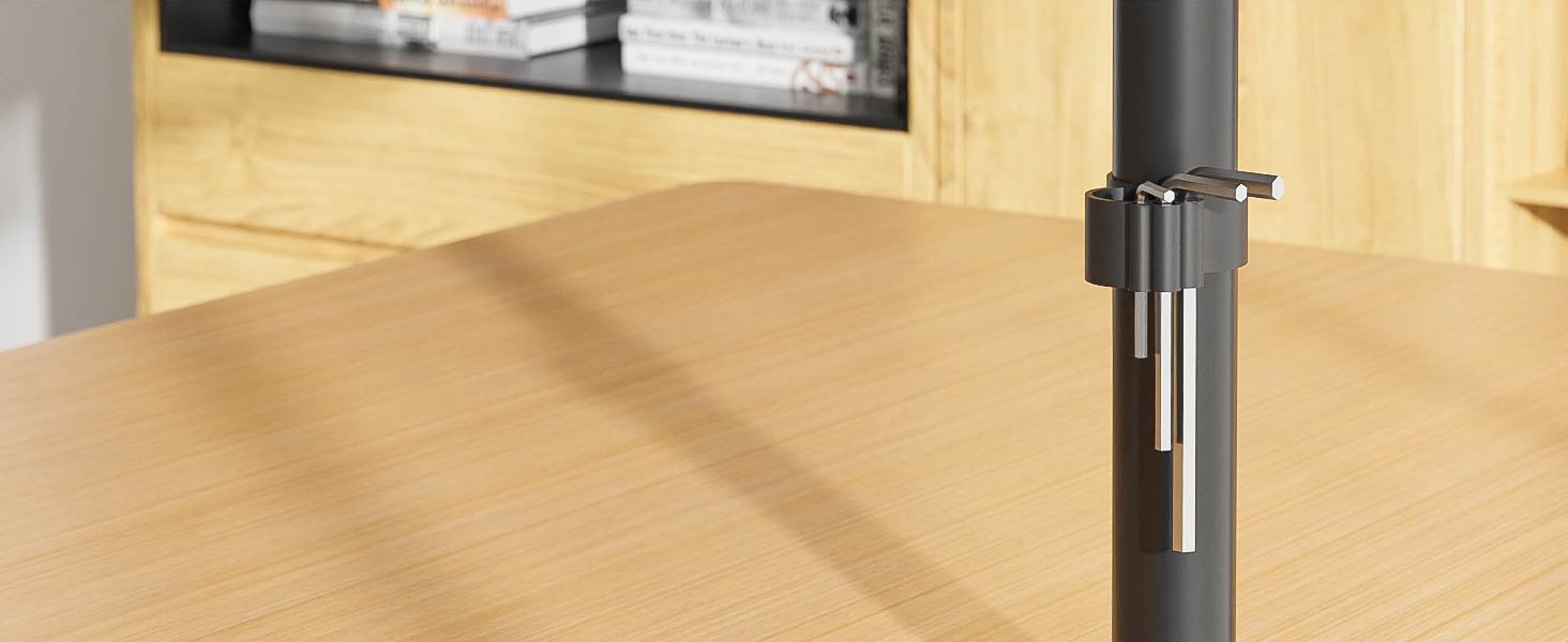 Close-up of a metal mounting bracket attached to a wooden surface, likely for securing furniture or fixtures.