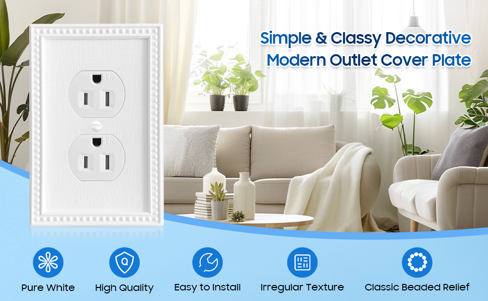 white outlet cover plate