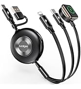 Retractable Multi Charging Charger for Apple Watch, 3 in 2 Charger Cord, Retractable Car Charger ...