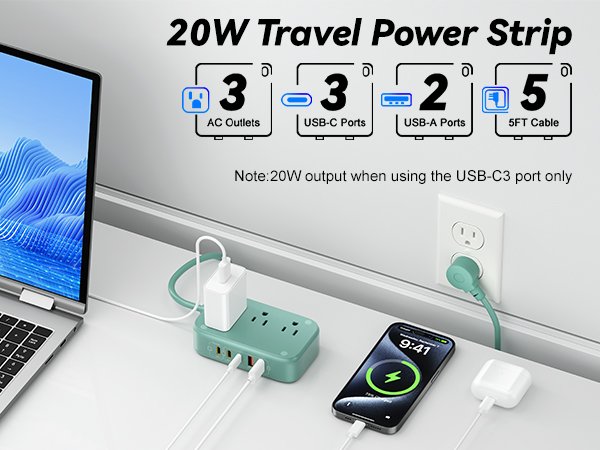 20W Travel Power Strip