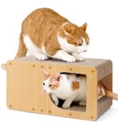 EHEYCIGA Cardboard Cat Scratcher House, 20-Inch Corrugated Cat Scratcher for Indoor Cats, Large S...