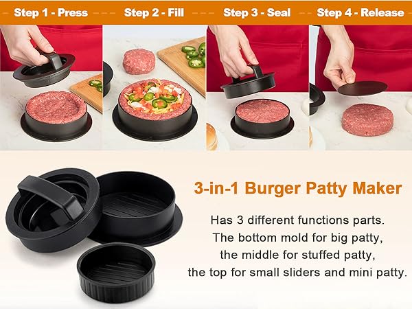 smash burger press humburger smasher tool cast iron bacon presses meat steak patty maker