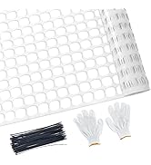 PotatoLife Plastic Mesh Fence Safety Fence, 4'x100' Roll with 100 Zip Ties, Resuable Temporary Ne...