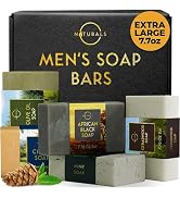 O Naturals 5PC Mens Soap Gift Sets, Gifts for Men, Organic Bar Soap for Men, Mens Gift Set Exfoli...