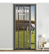 Yotache Retractable Screen Door - Aluminum Frame &amp; Tear-Proof Mesh Panels with Security Lock, Mag...