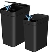 Anborry Bathroom Automatic Trash Can 2 Pack 2.2 Gal &amp; 4 Gal Touchless Motion Sensor Small Garbage...
