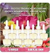 Air Freshener Plug In Refills for Home,12 Count – Zen, Exotic Tropical Blossoms, Ebony Agarwood, ...