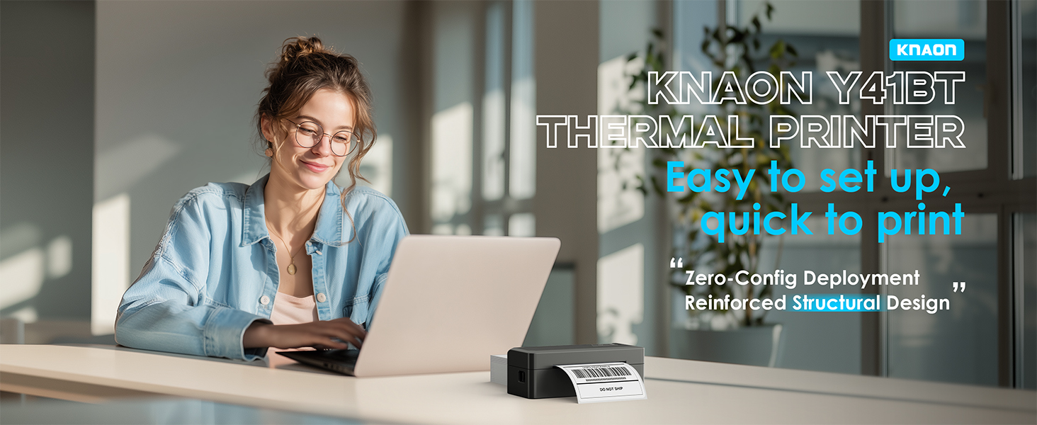 Bluetooth Thermal Shipping Label Printer, 4x6 Wireless Thermal Address Label