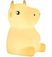 QANYI Cute Cow Night Light for Kids-7 Color Changing Silicone Portable Cow Animal LED Nursery Nig...