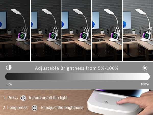 Vicsoon Desk Lamp with Wireless Charger