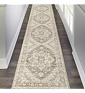 Pauwer Hallway Runner Rug 2x10, Long Washable Kitchen Rugs Runner, Farmhouse Vintage Medallion Ar...