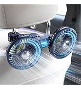 DICMKY Dual Head Car Cooling Fans for Back Seat for Kids, Battery Powered Rechargeable Usb 5V/ 12...