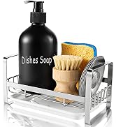 TEZZ Sponge Holder for Kitchen Sink- Stainless Steel Kitchen Storage Sink Caddy for Organizing Sp...