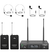Phenyx Pro Dual UHF Wireless Microphone System,Auto-Scan Cordless Mic Set w/ 2x100 Frequencies, 2...