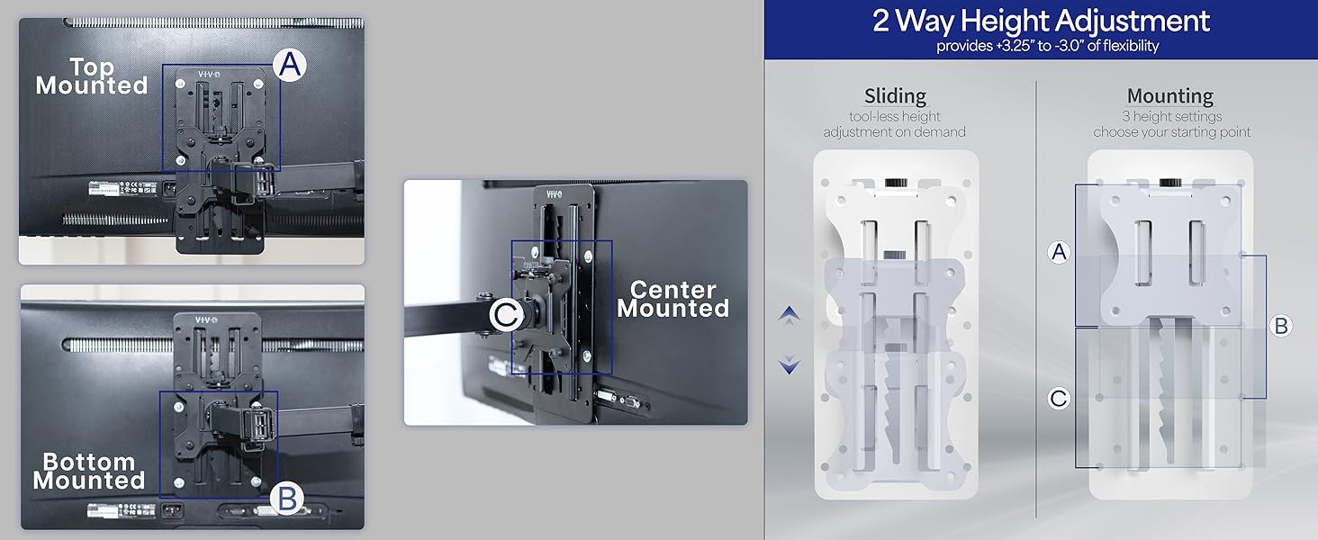 hieght adjustable vesa bracket adapter