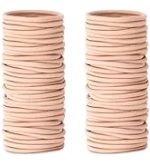 Aegero 100 Pieces Elastics Hair Ties for Thick Hair,No Damage Ponytail Holders Hair Elastic Band ...