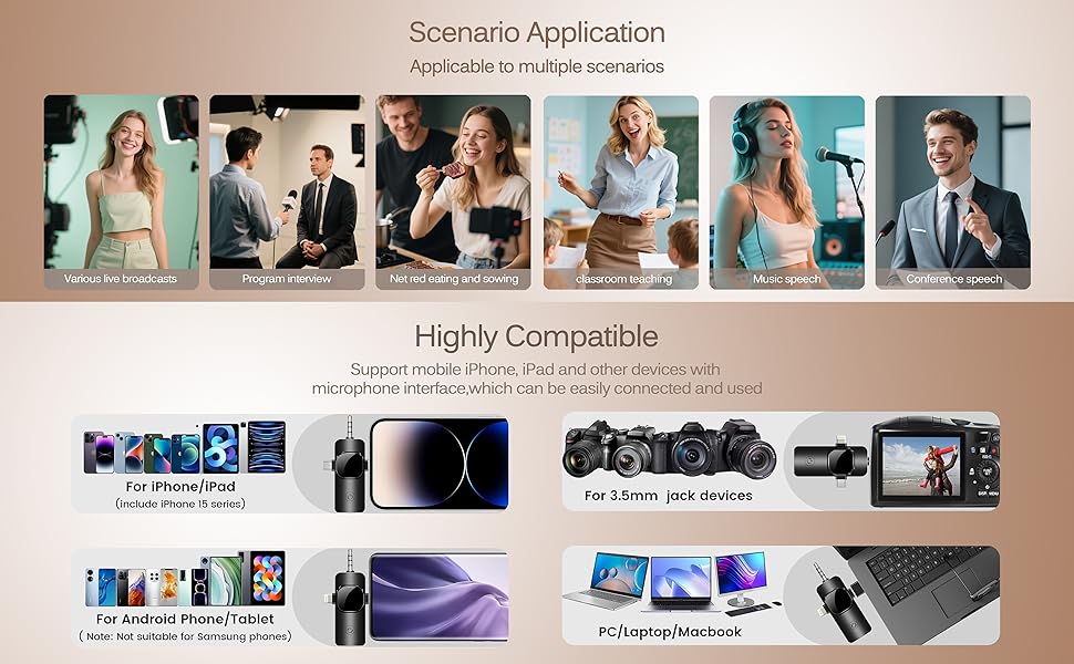 3-in-1 Wireless Video Recording Mic for Interview