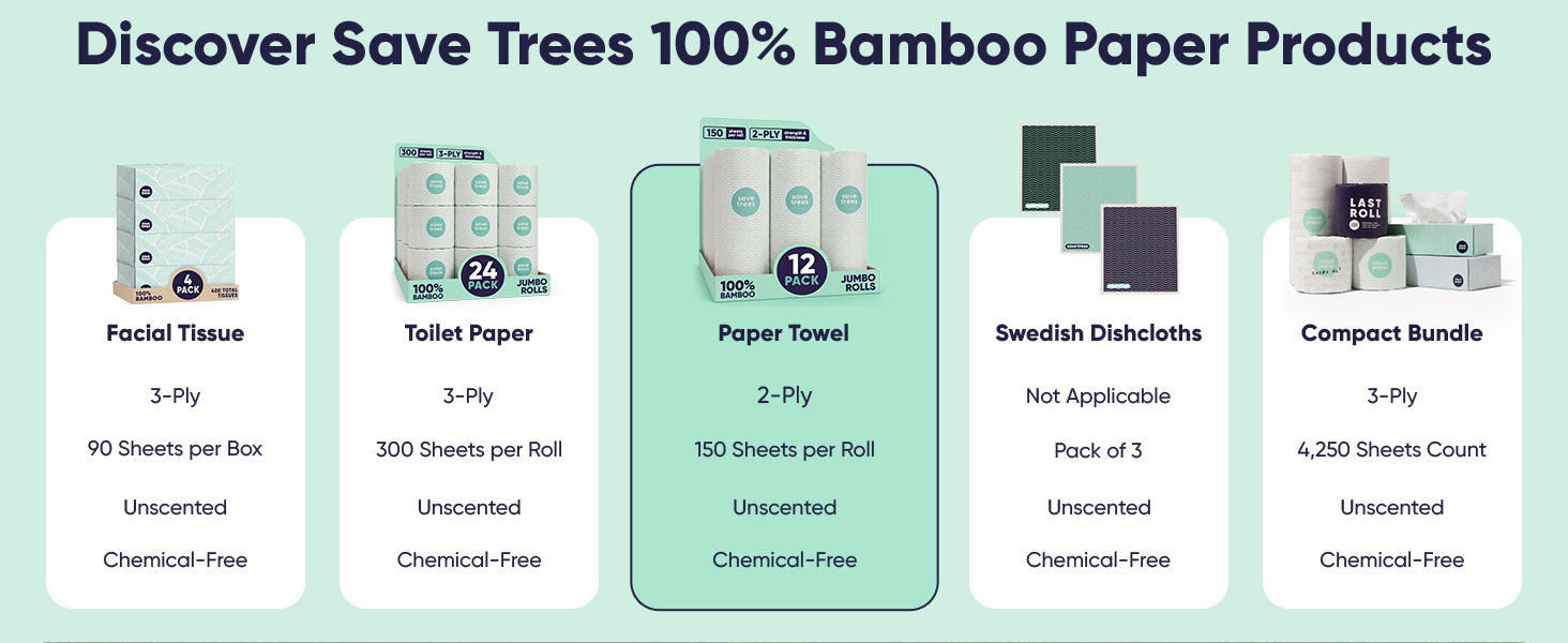 bamboo paper towels kitchen roll recycled towel super plant based disposable tree free products