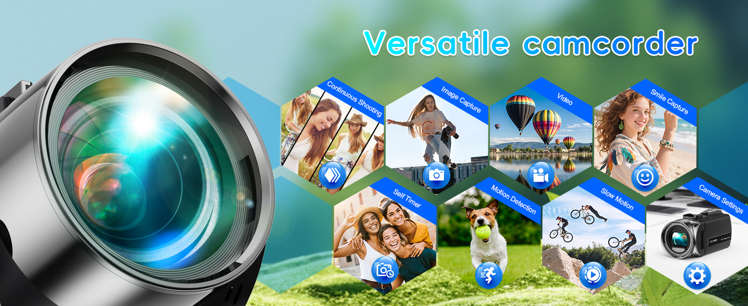 Video Camera, Full HD 1080P 30MP Camcorder, Vlogging Camera for YouTube with Infrared Night Vision,