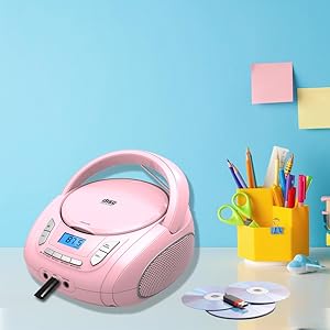 usb player cd boombox Pink